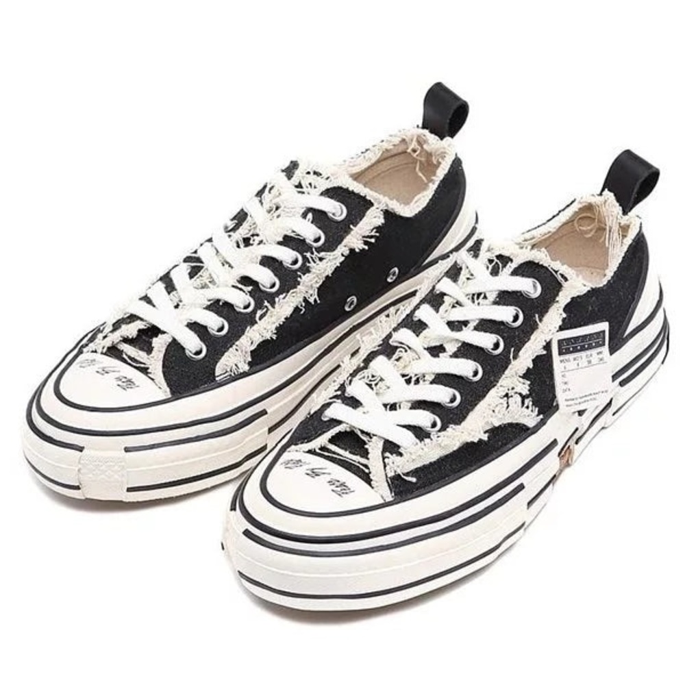xVESSEL G.O.P. Lows Unisex Black Canvas/Shearling Lining Sneakers Size M/5 W/7